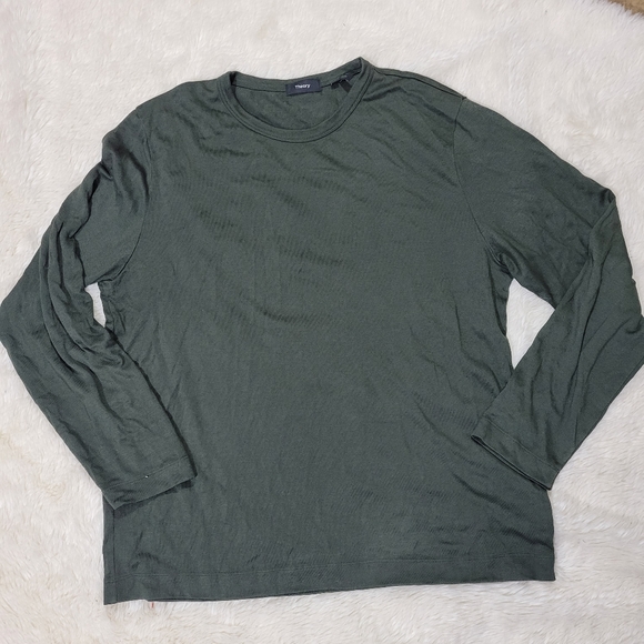 Theory Gaskell NL Anemone Long Sleeve soft tee green size XL - Picture 3 of 6